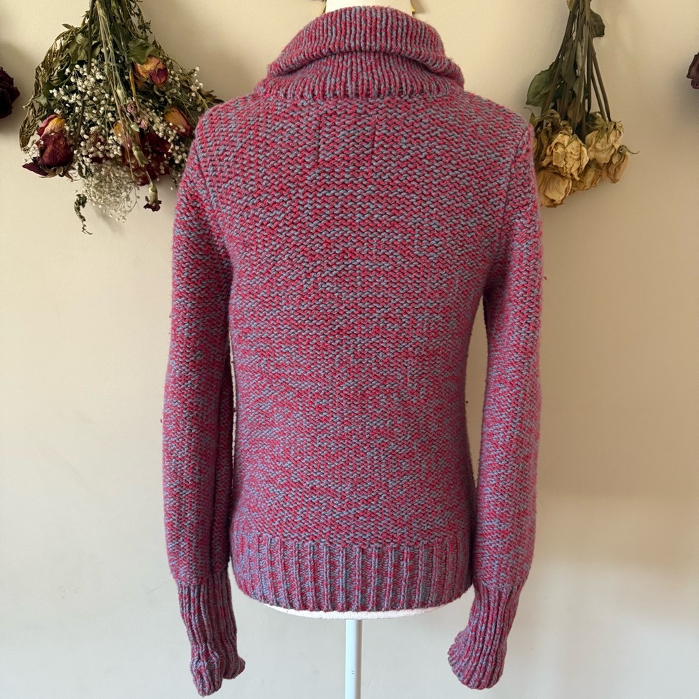 American Eagle Grannycore/Cabincore Hot Pink and Purple Knitted Cardigan - Picture 4 of 7